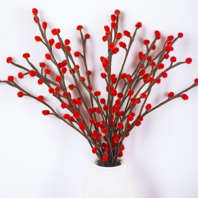 手工柿柿如意花束居家擺飾