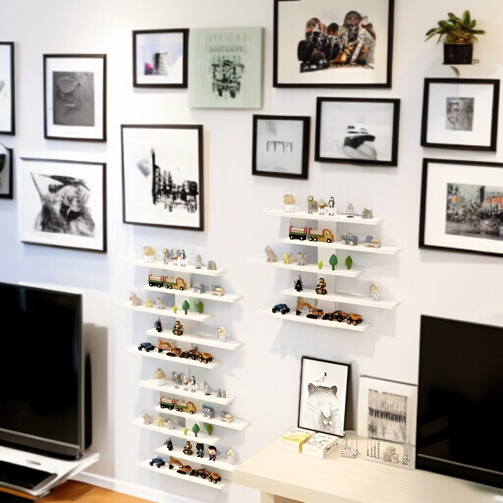 収納ラックコンパートメントディスプレイラック多層壁掛けラック寝室おもちゃ収納ラック