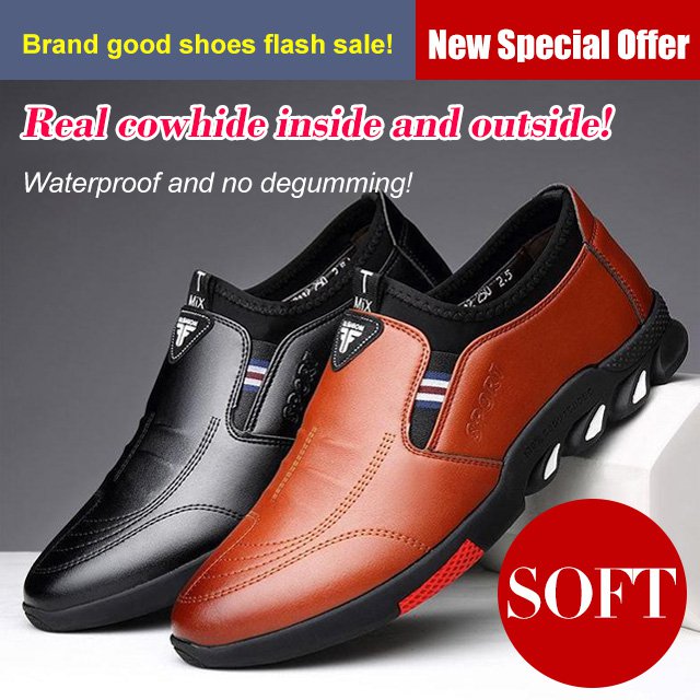 Korean style breathable casual leather shoes