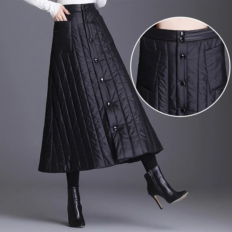 シームレスの中綿入りスカート