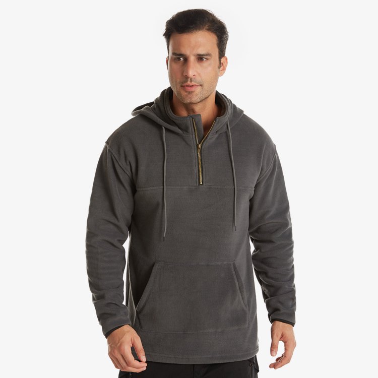 メンズ無地フリースパーカー