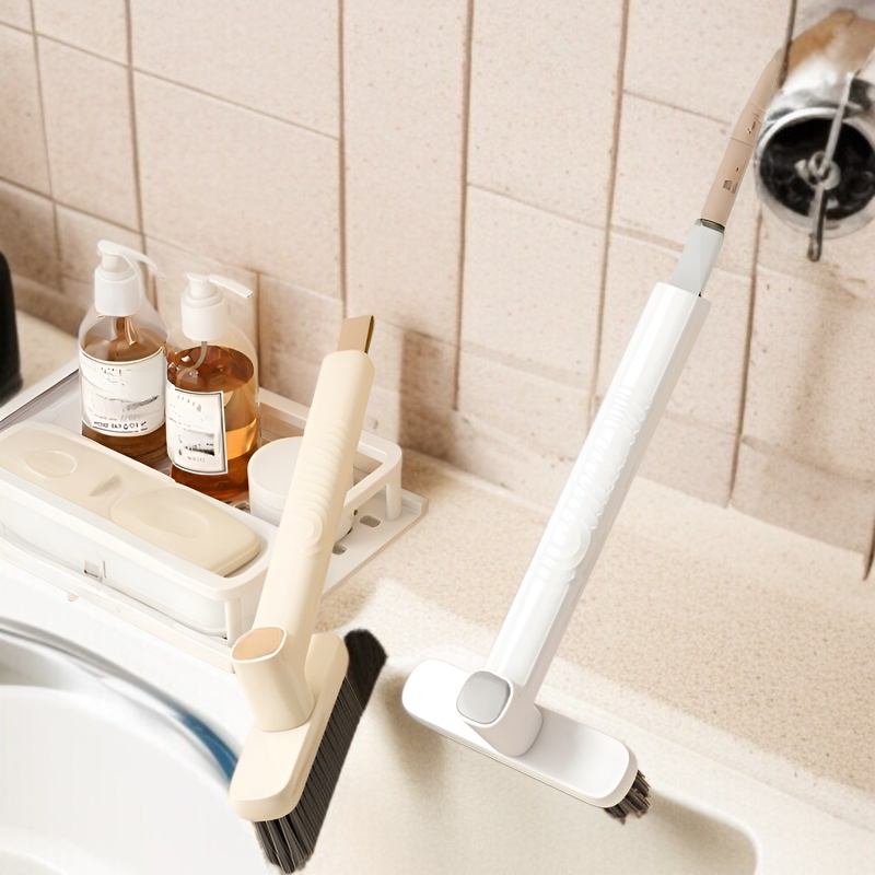 Ergonomic handle bathroom cleaning brush for easy scrubbing