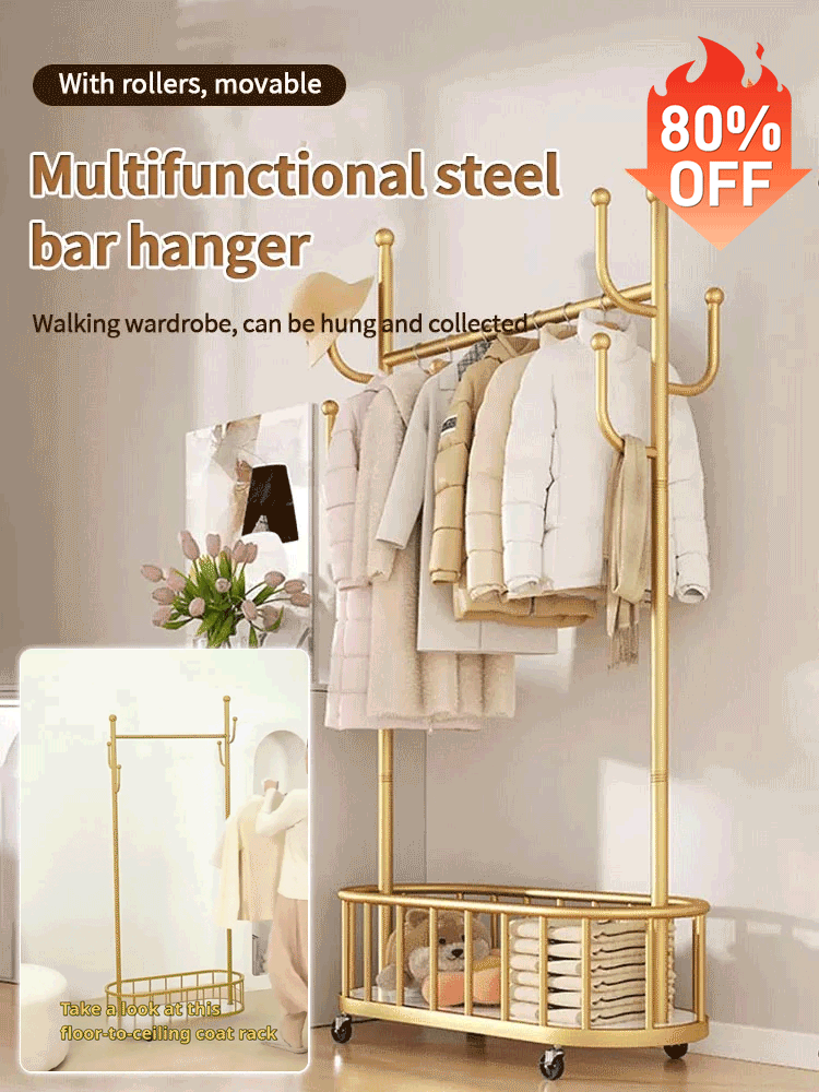 Movable home clothes hanger, storage artifact, strong and durable