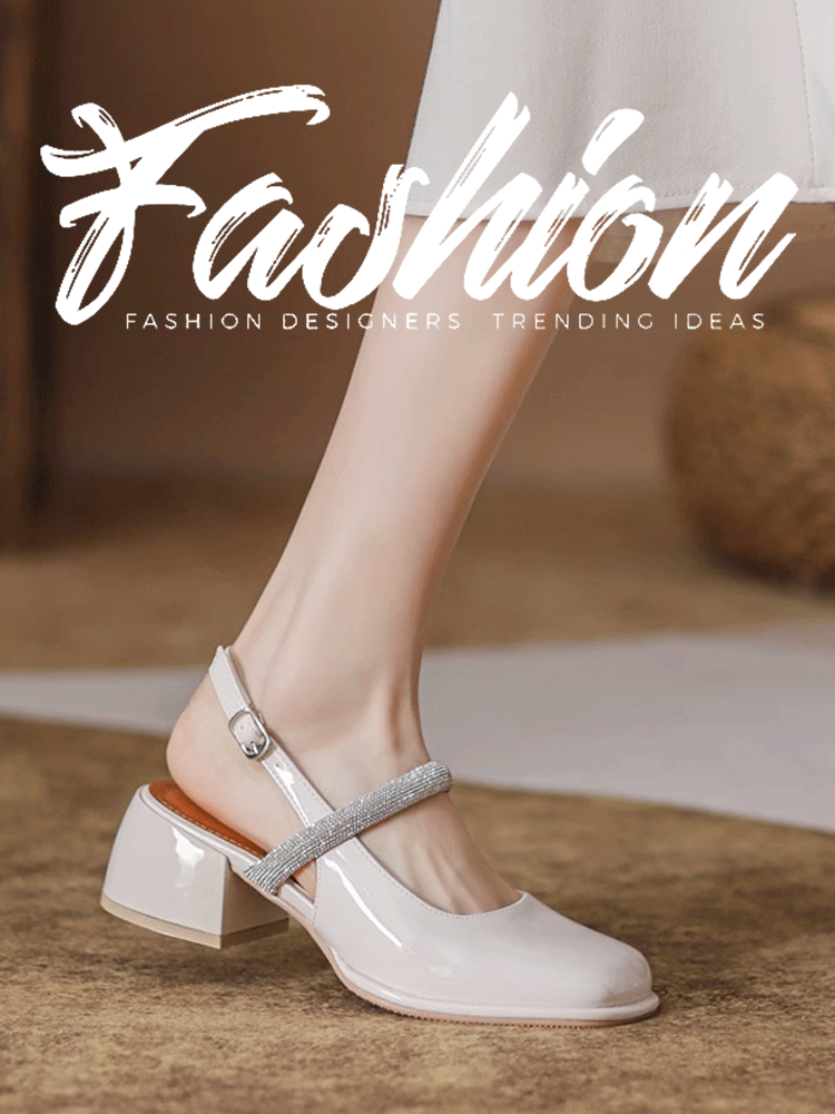 빈티지 청키힐 메리제인 펌프스