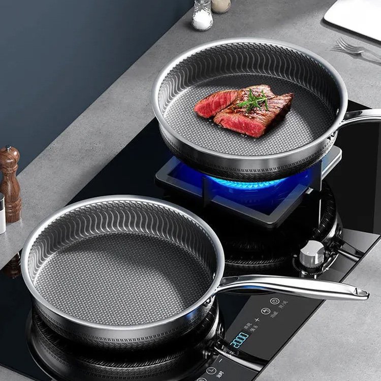 ドイツ産ステンレス鋼フライパン 鍋深：6cm