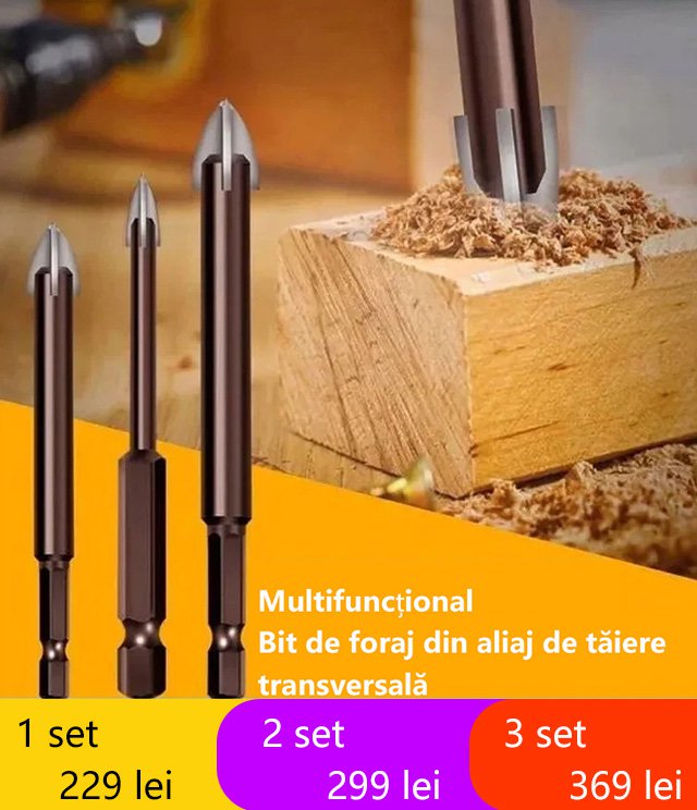 Set de burghie transversală cu cinci piese 