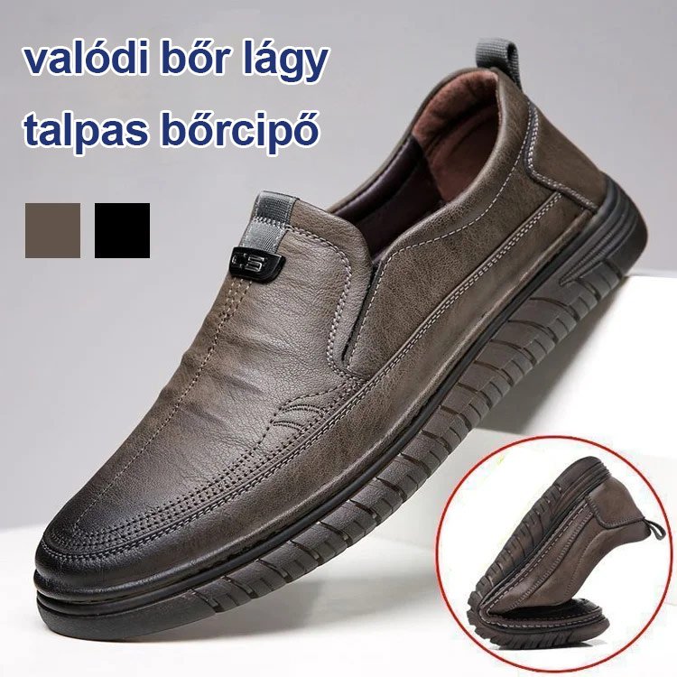 Bőr lágy talpú slip-on cipő