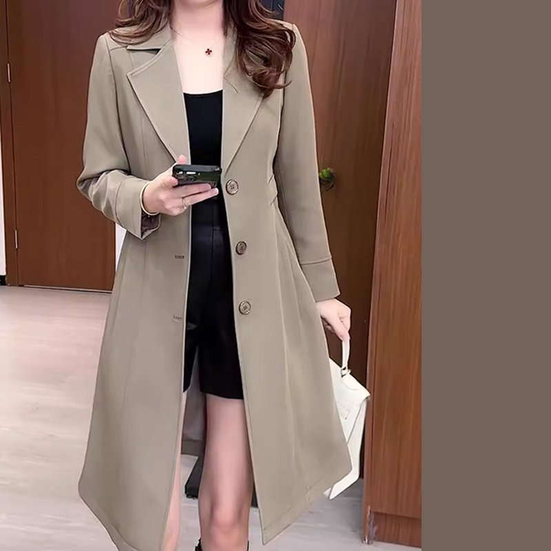 여성용 중간 길이 따뜻한 트렌치코트