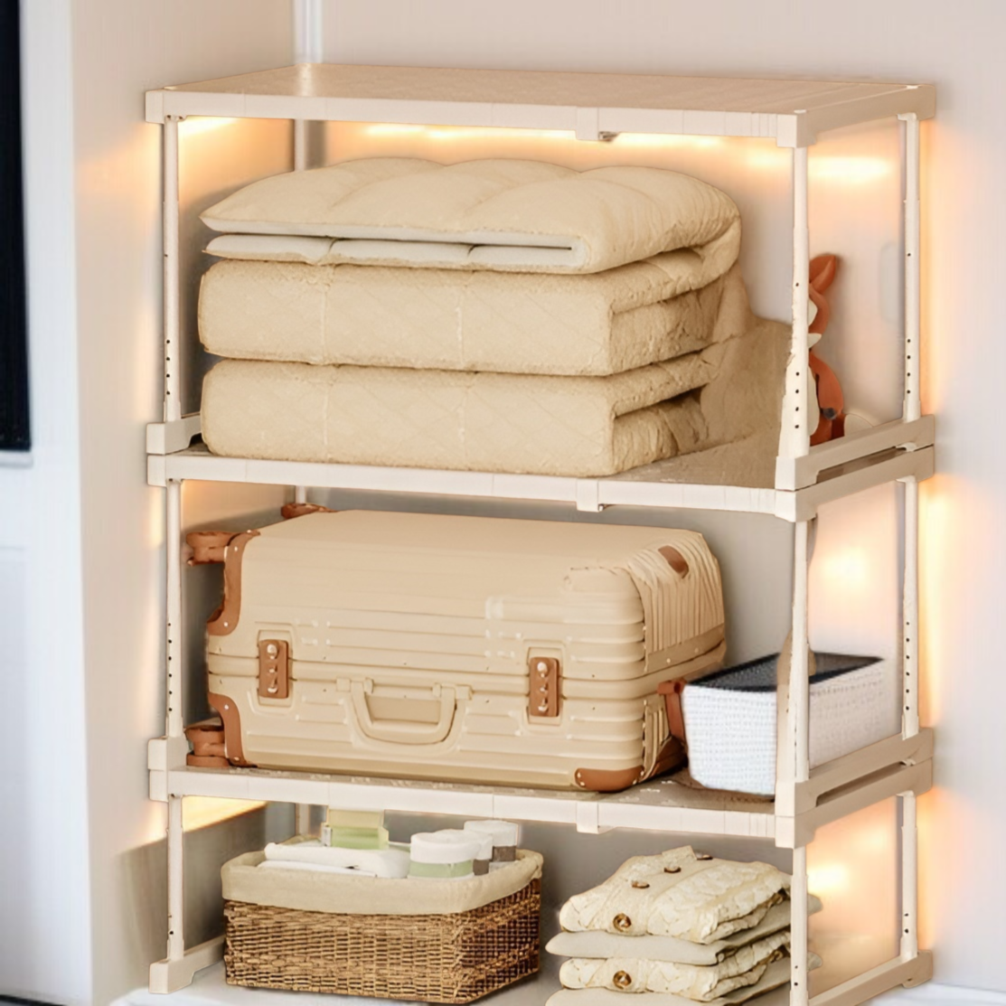 仕切り付きコンパートメントラックで整理整頓