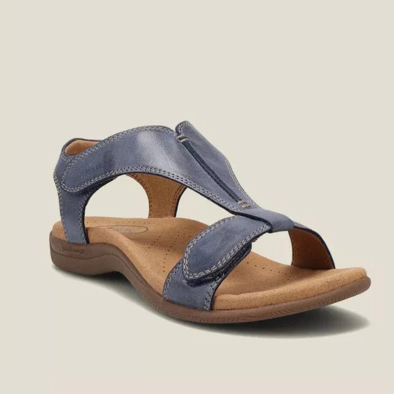 Flat Sandals Arch Massage Hook and Loop Casual Beach Sandals