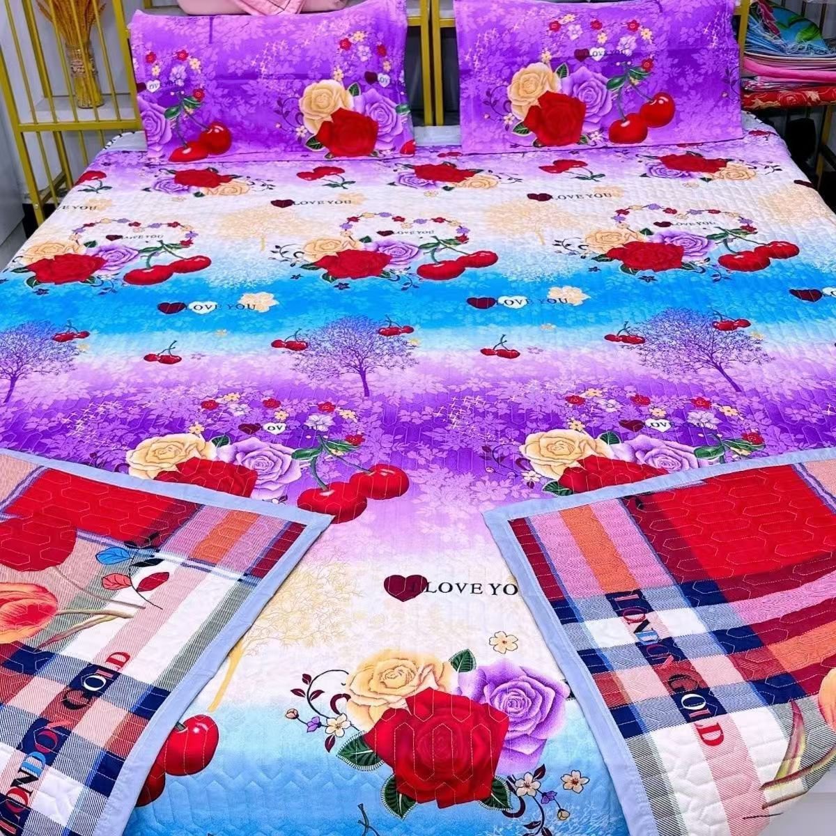 滑り止め付き二重目的ベッドシーツ