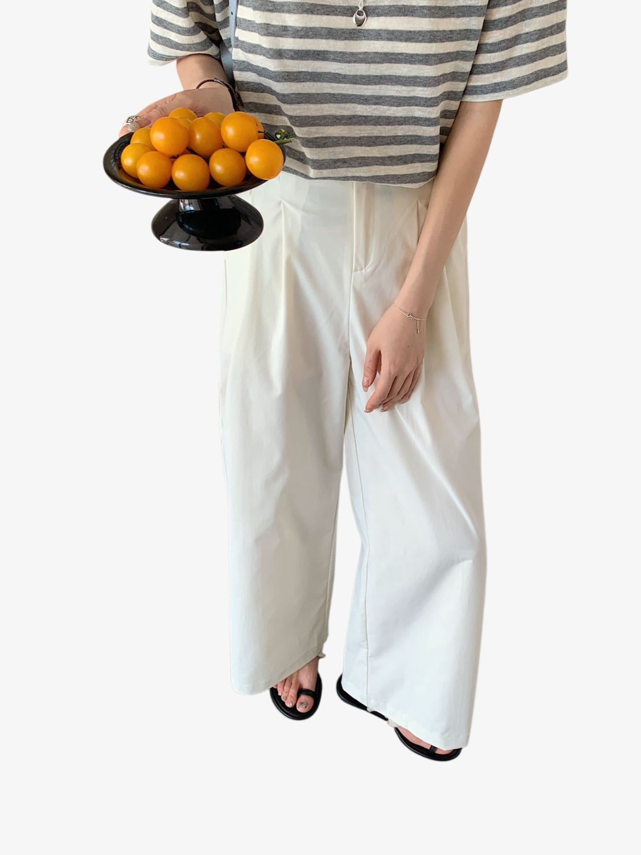 슬림 캐주얼 일자 팬츠 착용 샷