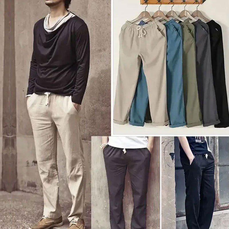 【綿麻パンツ】サラリと柔らかく涼しげなコットンリネン素材なので着心地も抜群！