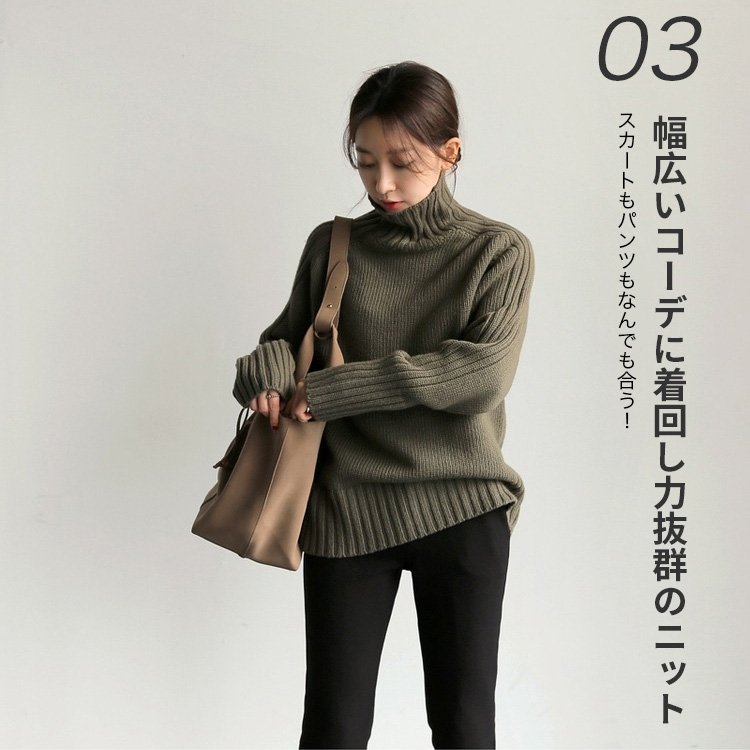 タートルネックニット