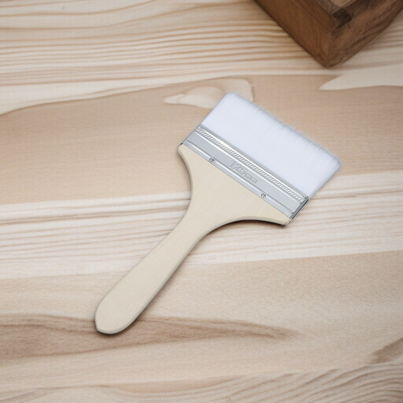 고급 나무자루 페인트 브러쉬 클로즈업