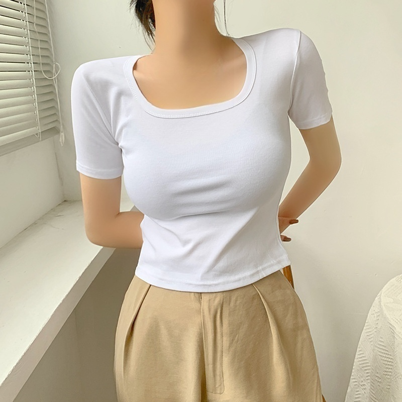 여성 여름 순면 반팔 티셔츠