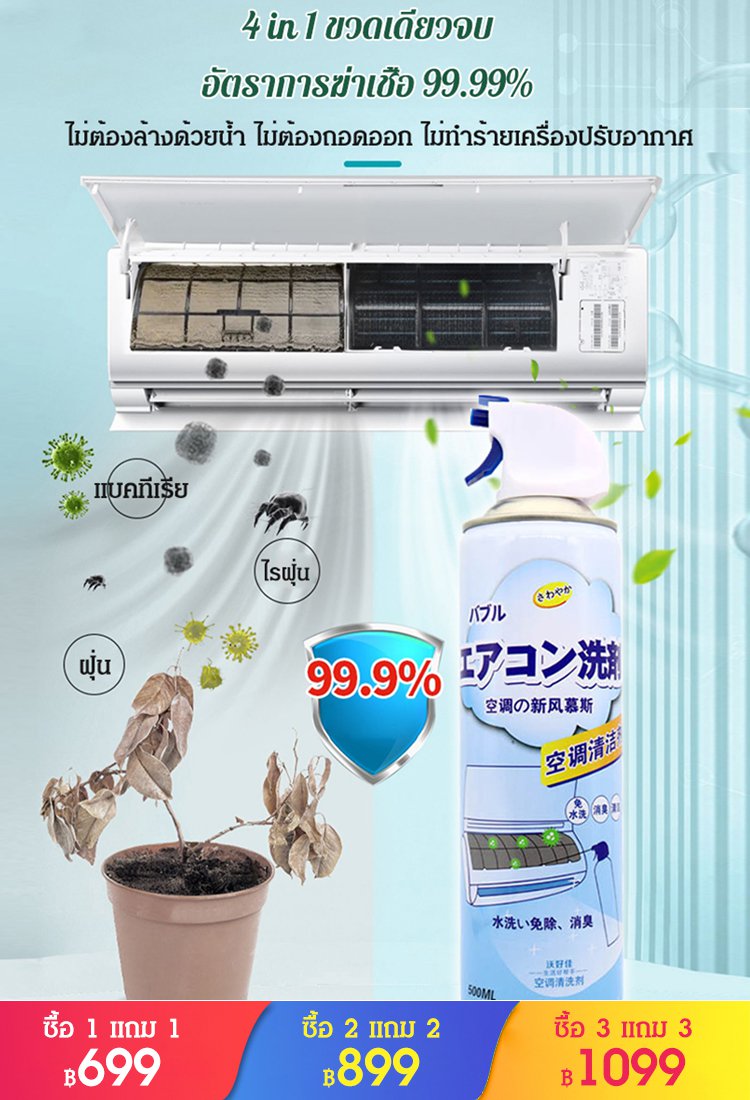 น้ำยาล้างแอร์ แบบไม่ต้องถอดออก