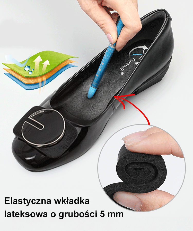 Czółenka z lakierowanej skóry