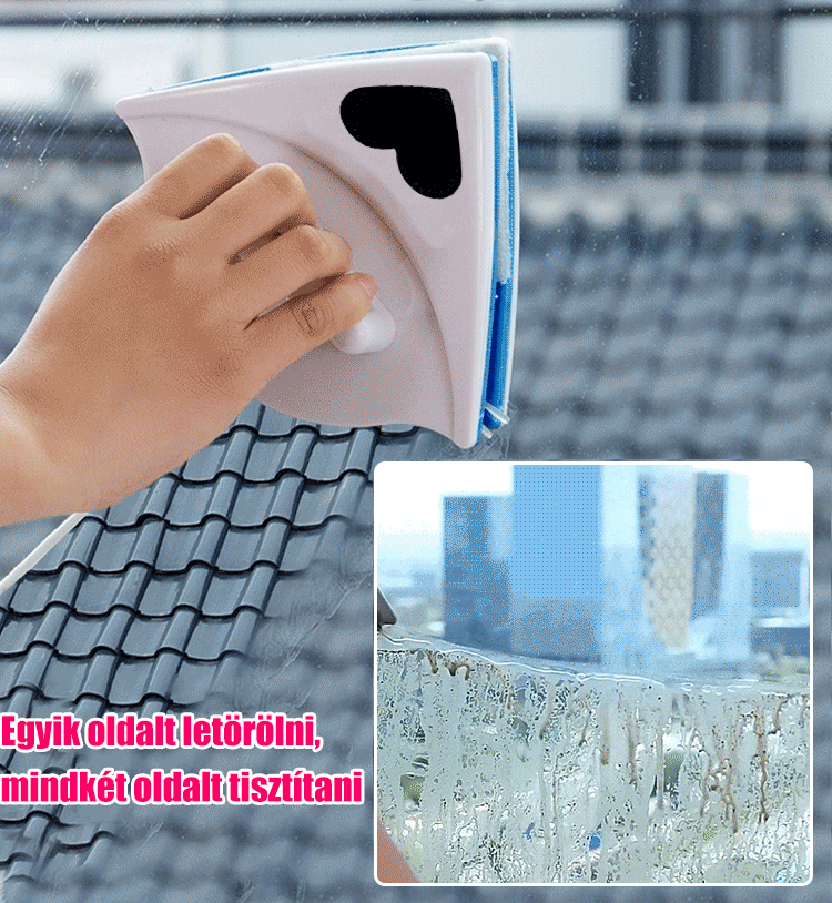 Kétoldalas mágneses  üvegtisztító törlő