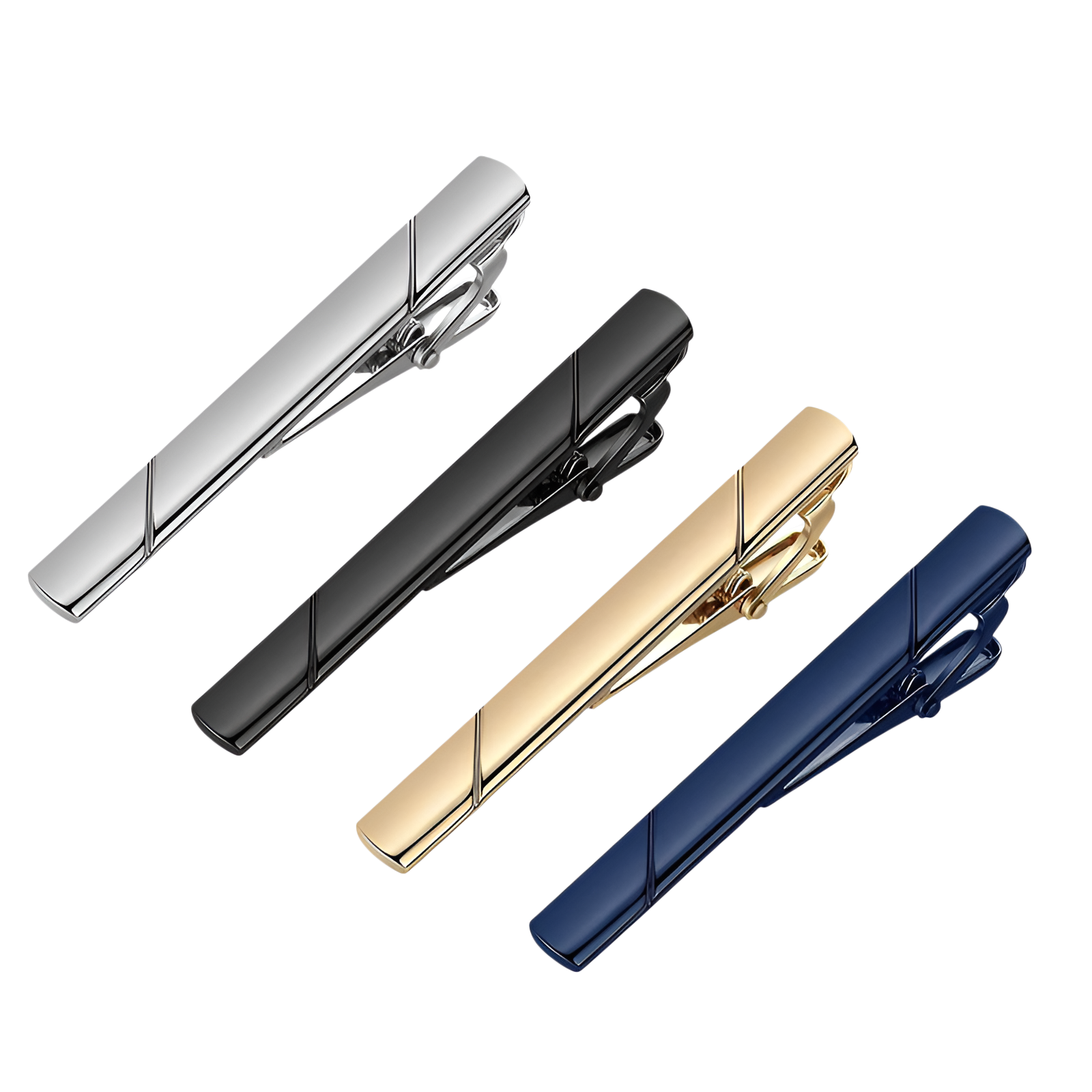 ツイル光沢が美しいネクタイピンのアップ写真