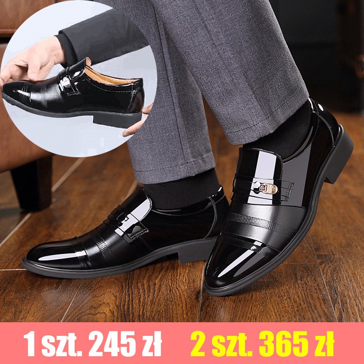 Biznesowe męskie skórzane buty na co dzień