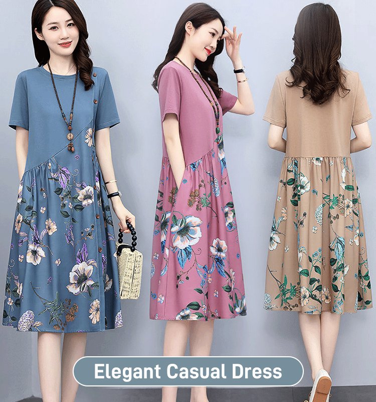 High-end cotton and linen dress