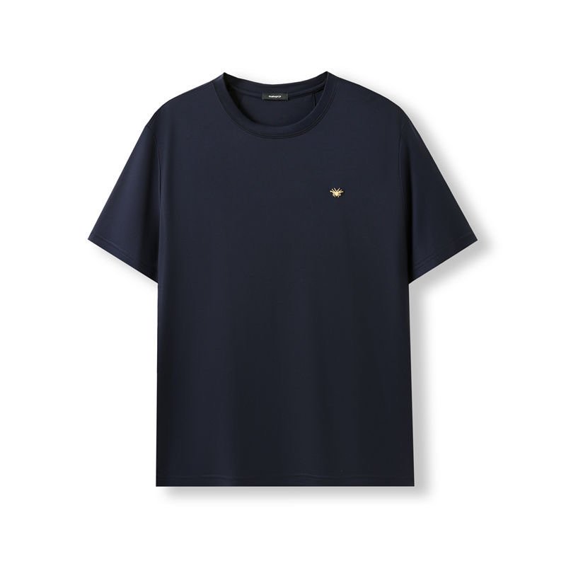 Round-neck luxury embroidered short-sleeve