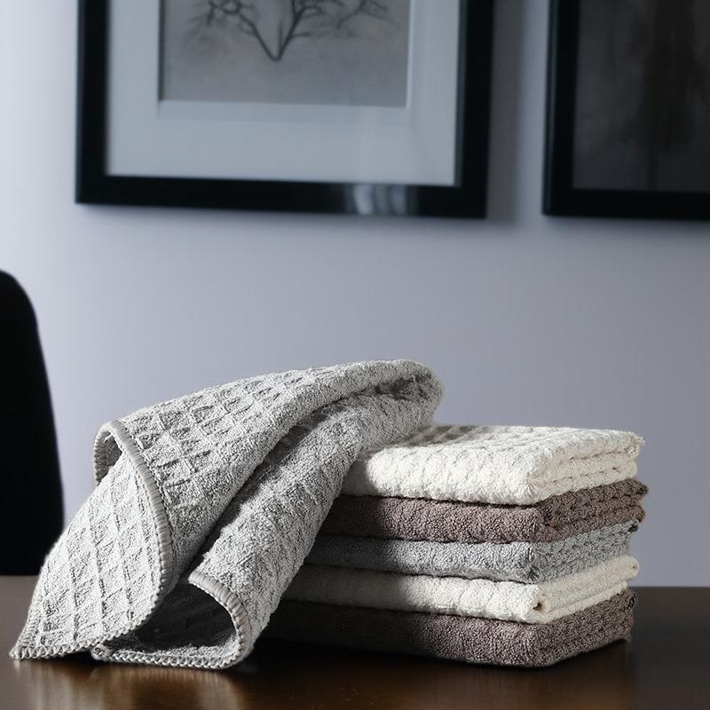 厚手で高吸収性のワッフルクロスの質感