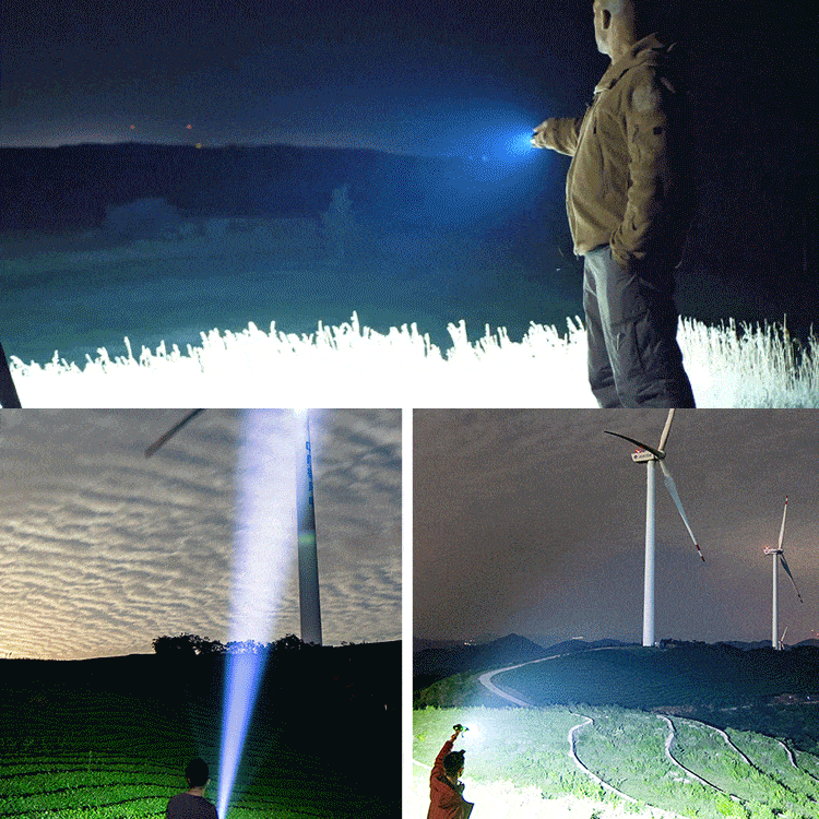 줌 LED 더블 라이트 휴대용 강광 손전등