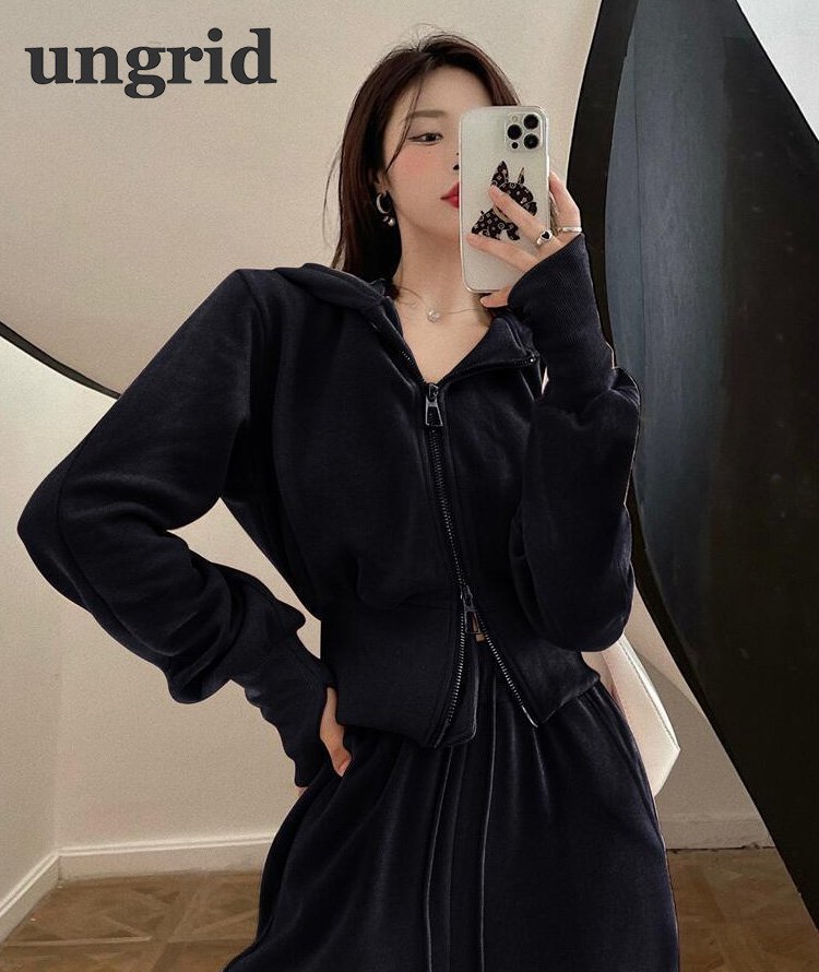 春秋レディースパーカー＆ワイドパンツ上下2点セット