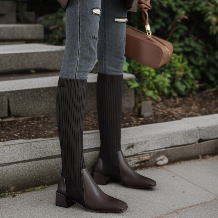 美脚効果のある女性用ハイブーツ