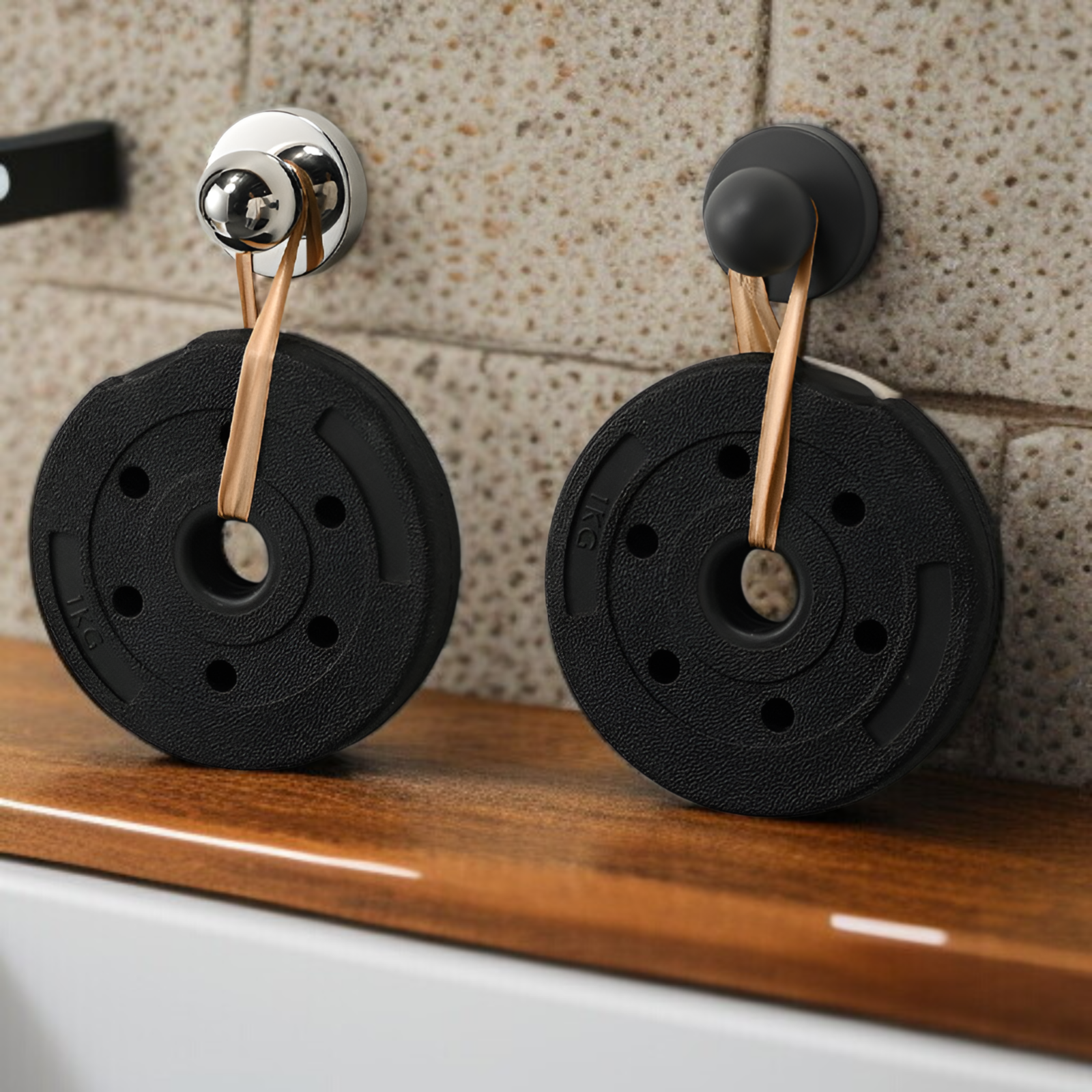 不銹鋼真空吸盤掛鉤浴室安裝展示