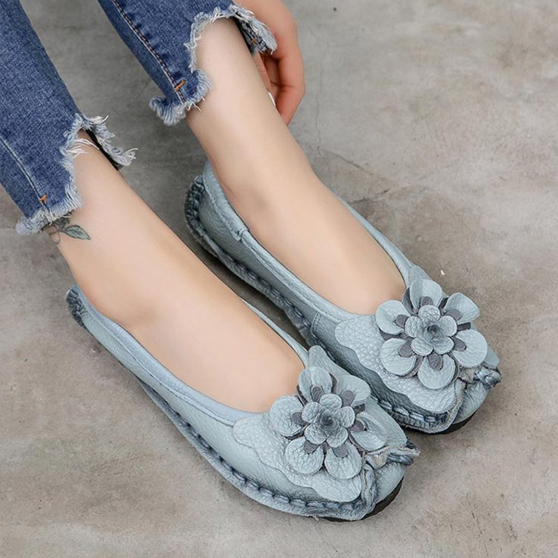 【花飾りパンプス】柔らか・防滑・耐磨耗・疲れにくい・丁寧な縫製