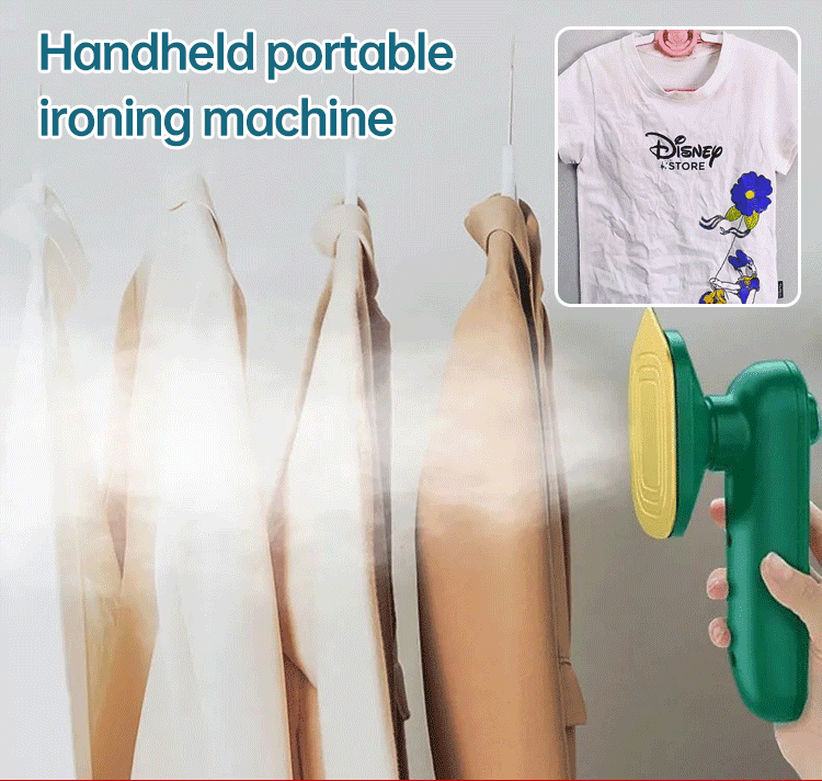 Handheld portable ironing machine