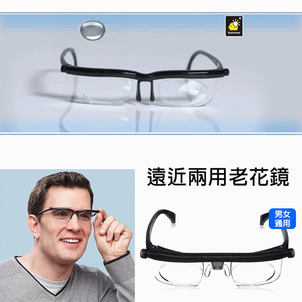 美國研究院最新科研成果 Dial Vision 自動變焦近視/遠視眼鏡 【適用於任何視力】【男女老少都可用】【5年品質保障】